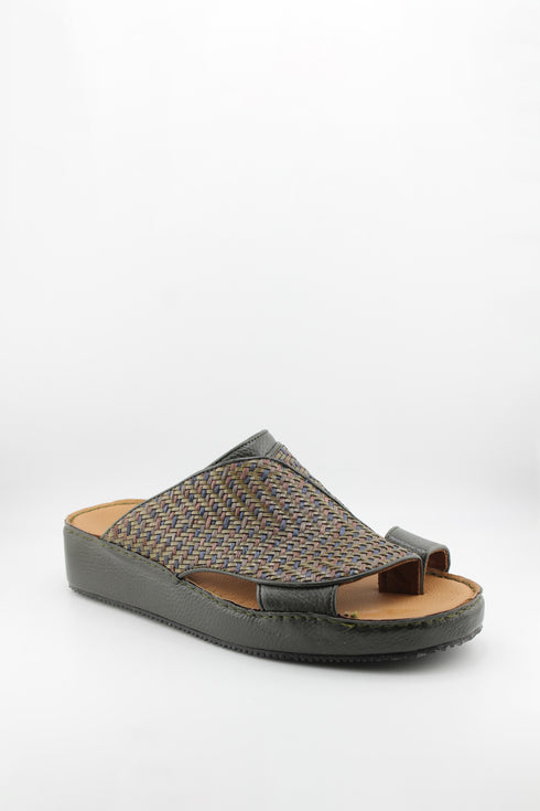 DFC Relax Men Woven Leather Slip-On Sandals